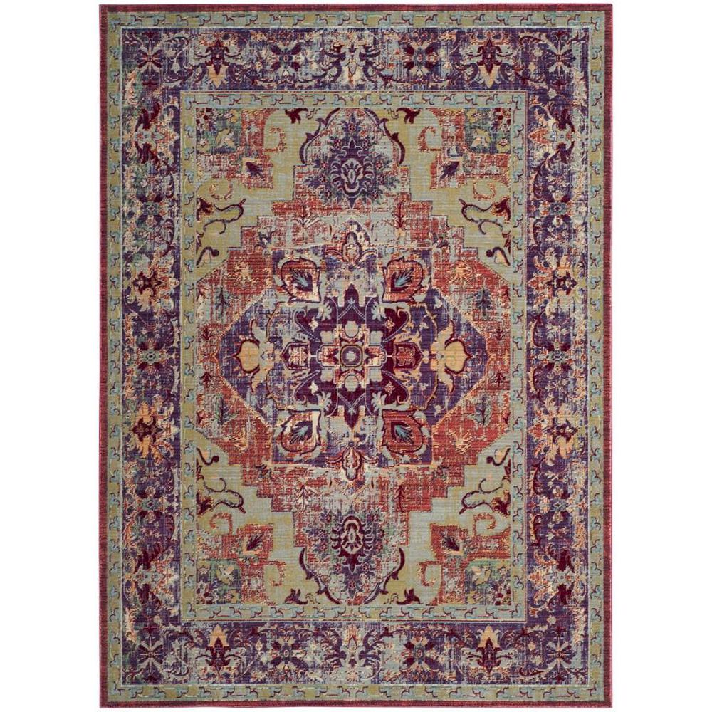 CLAREMONT, PURPLE / CORAL, 6' X 9'-2", Area Rug. Picture 1