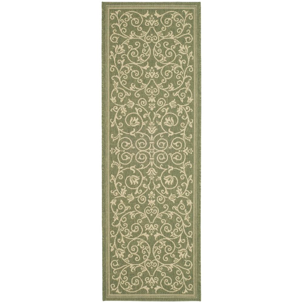 COURTYARD, OLIVE / NATURAL, 2'-3" X 12', Area Rug, CY2098-1E06-212. Picture 1