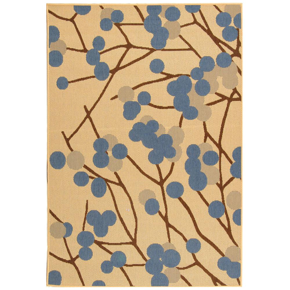 COURTYARD, NATURAL BROWN / BLUE, 6'-7" X 9'-6", Area Rug, CY4037B-6. Picture 1