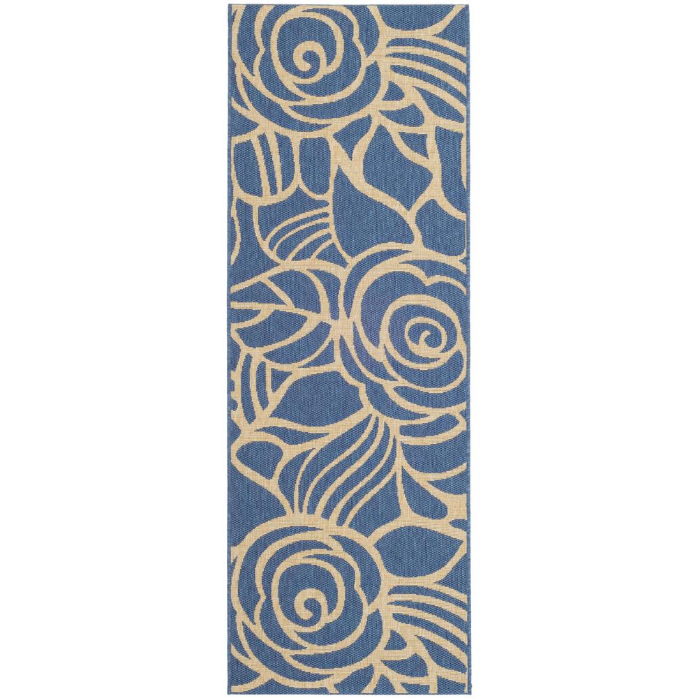 COURTYARD, BLUE / BEIGE, 2'-3" X 14', Area Rug, CY5141C-214. Picture 1