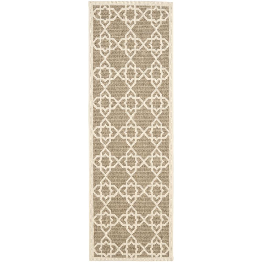 COURTYARD, BROWN / BEIGE, 2'-3" X 14', Area Rug. Picture 1