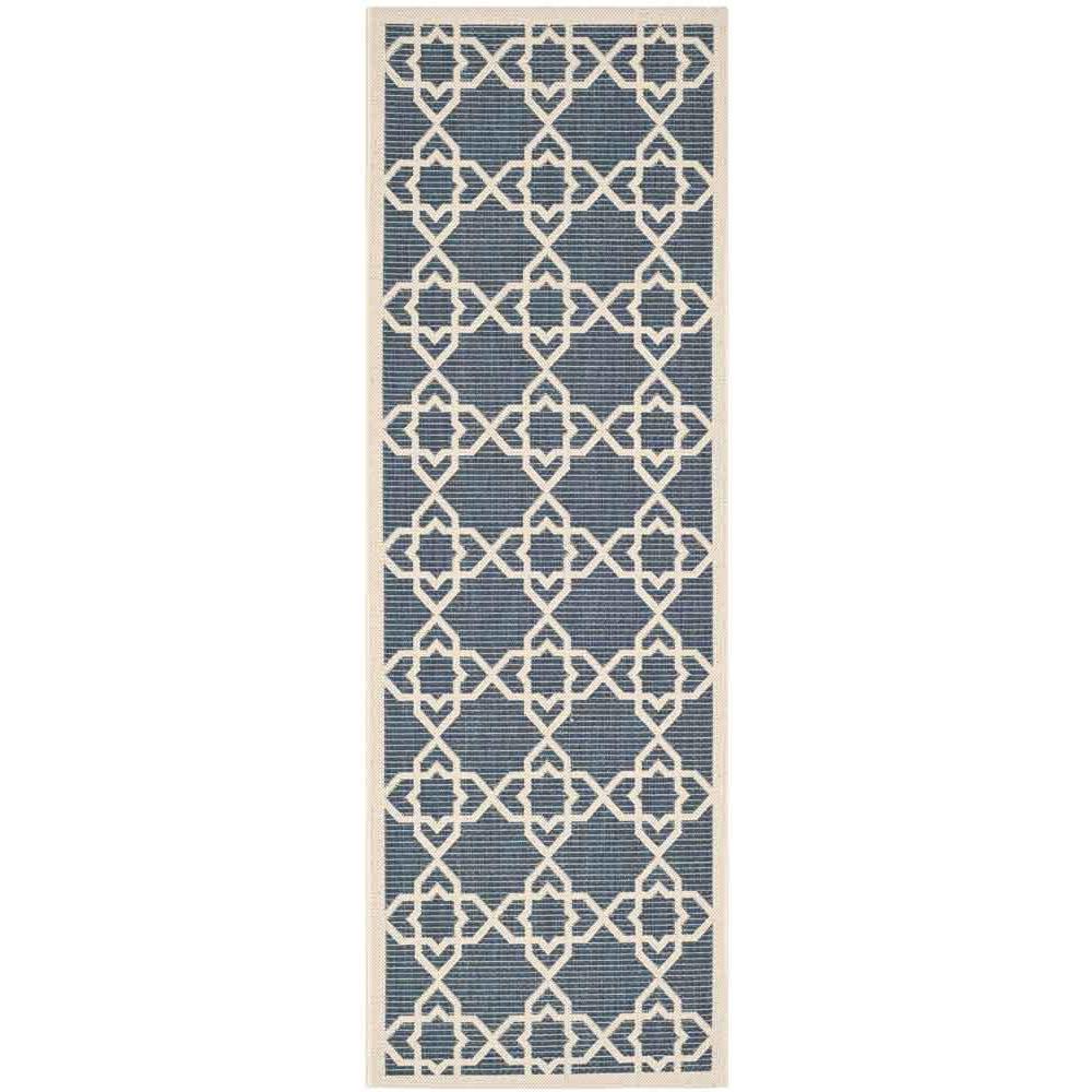 COURTYARD, NAVY / BEIGE, 2'-7" X 8'-2", Area Rug, CY6032-268-38. Picture 1