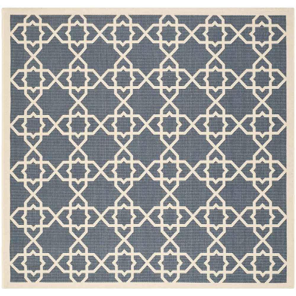 COURTYARD, NAVY / BEIGE, 7'-10" X 7'-10" Square, Area Rug, CY6032-268-8SQ. Picture 1