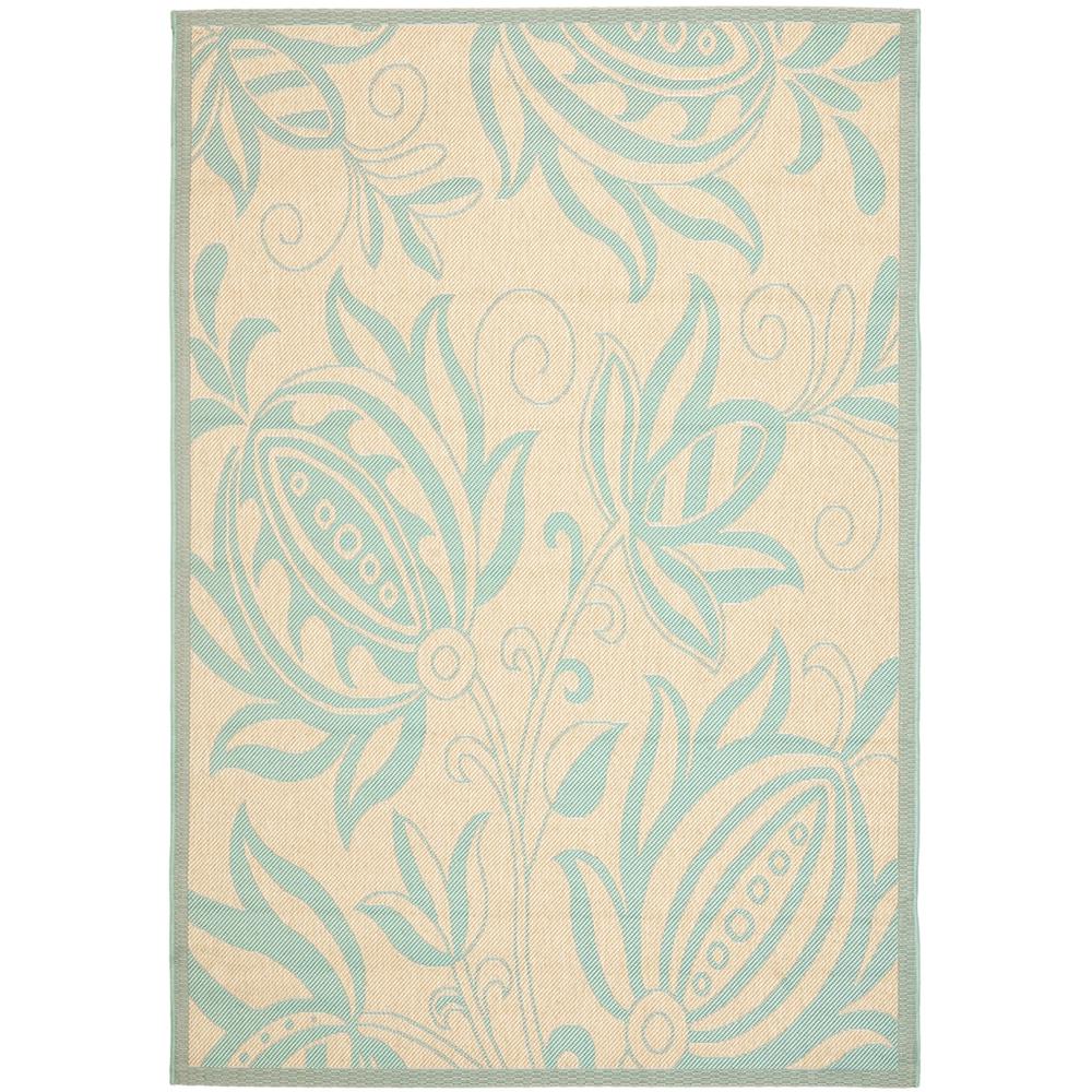 COURTYARD, CREAM / AQUA, 8' X 11', Area Rug, CY6109-15-8. Picture 1