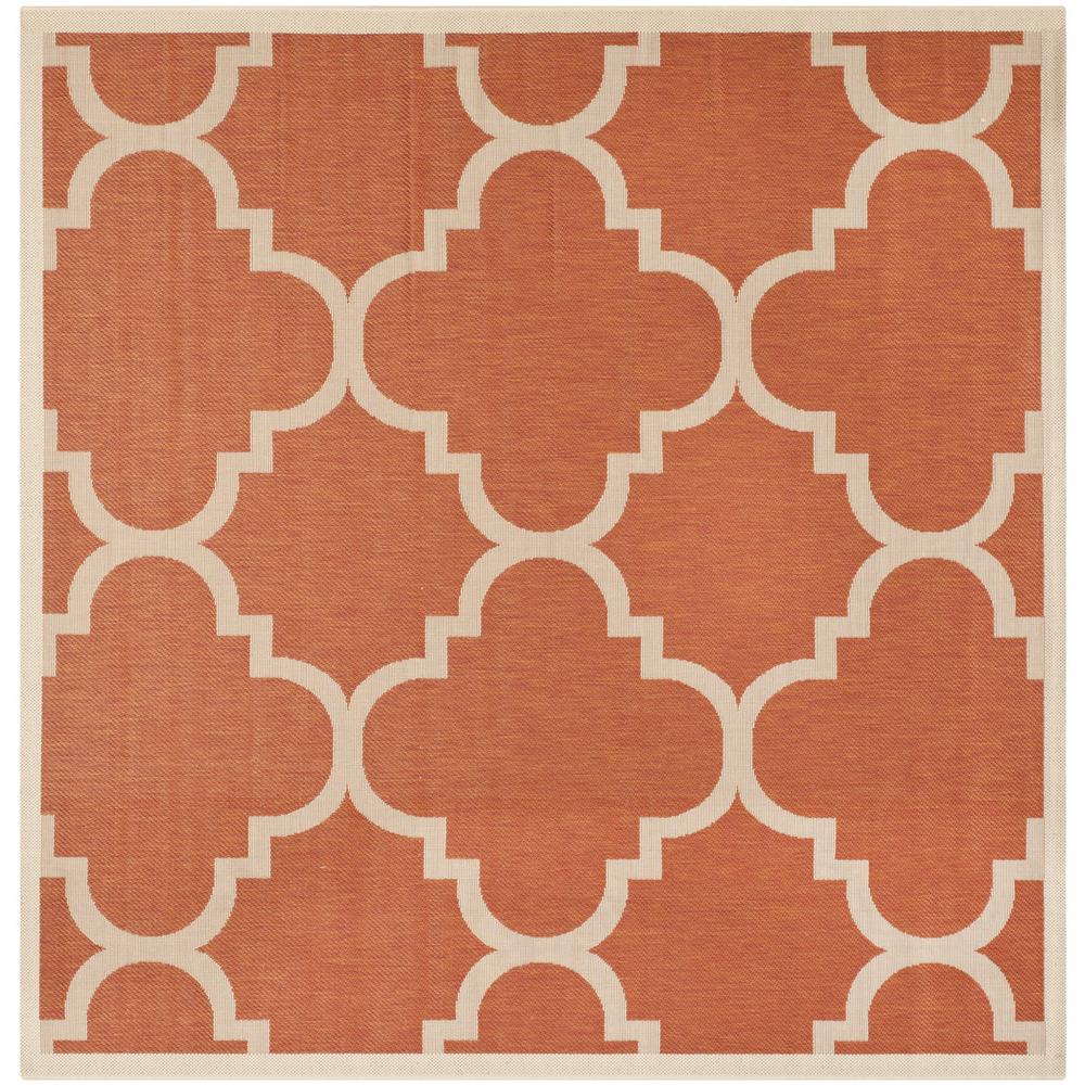 COURTYARD, TERRACOTTA, 6'-7" X 6'-7" Square, Area Rug. Picture 1