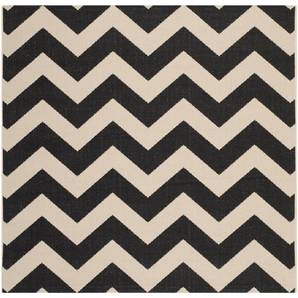 COURTYARD, BLACK / BEIGE, 6'-7" X 6'-7" Square, Area Rug, CY6244-256-7SQ. Picture 1
