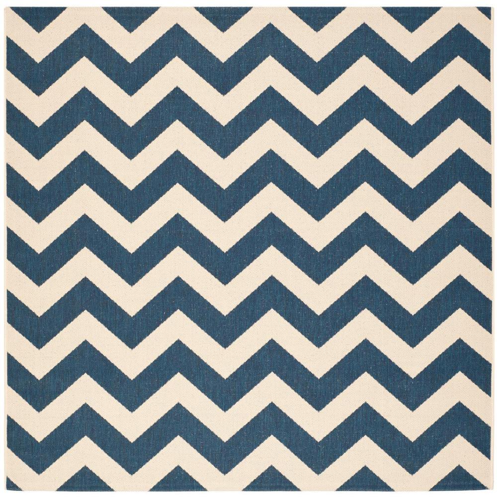 COURTYARD, NAVY / BEIGE, 6'-7" X 6'-7" Square, Area Rug, CY6244-268-7SQ. Picture 1
