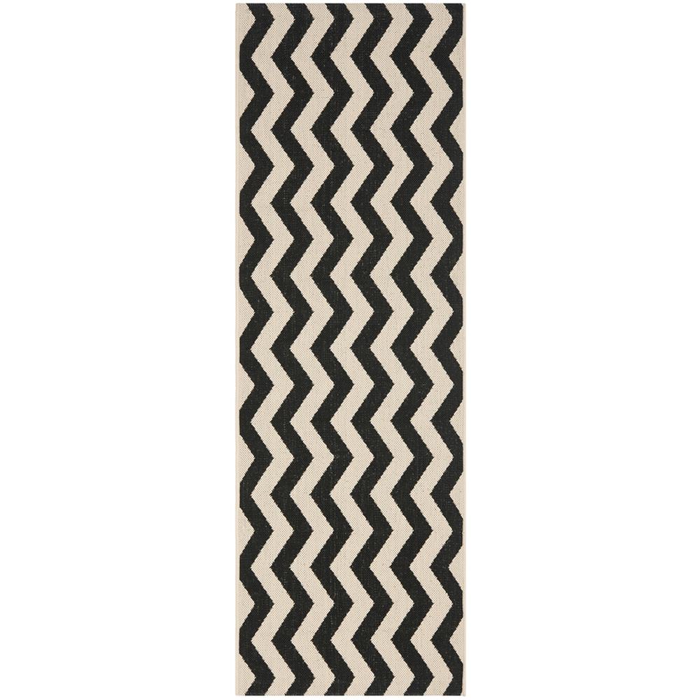 COURTYARD, BLACK / BEIGE, 2'-3" X 8', Area Rug, CY6245-256-28. Picture 1