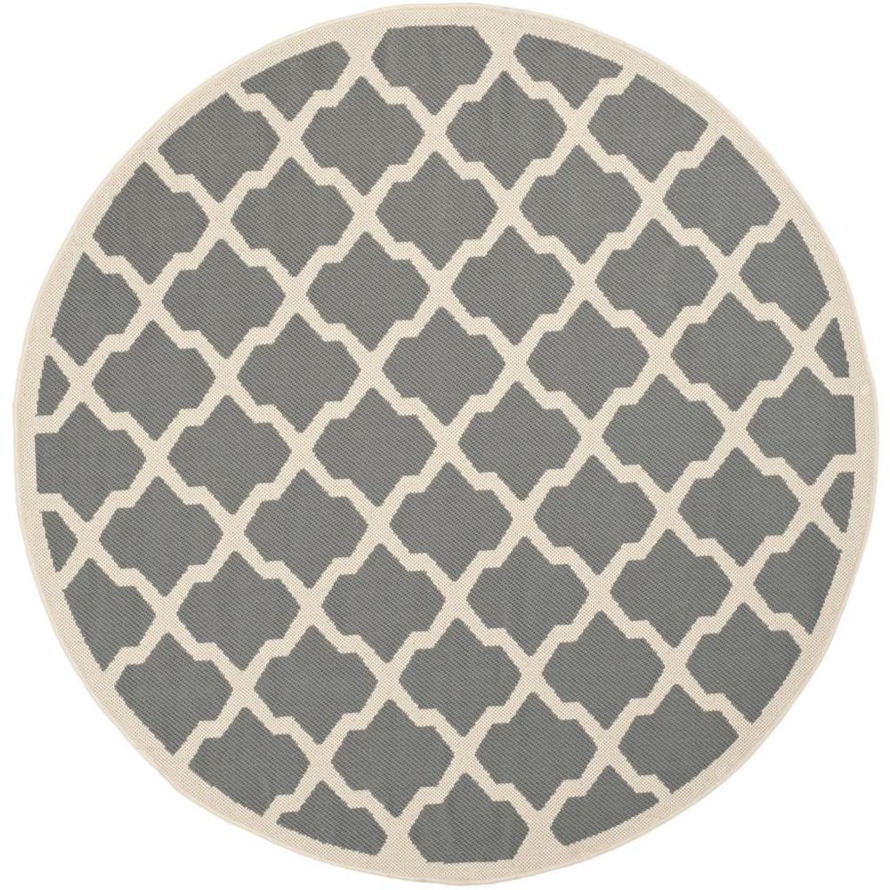 COURTYARD, ANTHRACITE / BEIGE, 6'-7" X 6'-7" Round, Area Rug, CY6903-246-7R. Picture 1