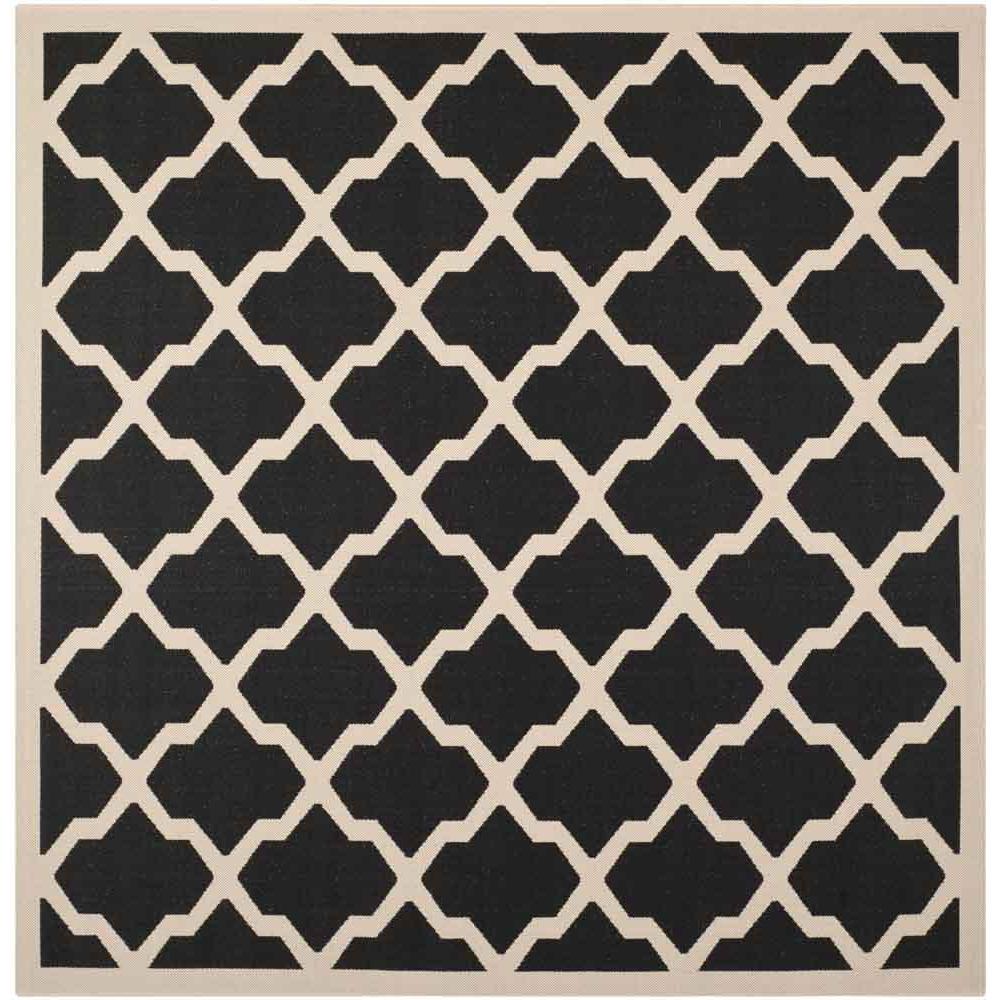 COURTYARD, BLACK / BEIGE, 7'-10" X 7'-10" Square, Area Rug, CY6903-266-8SQ. Picture 1
