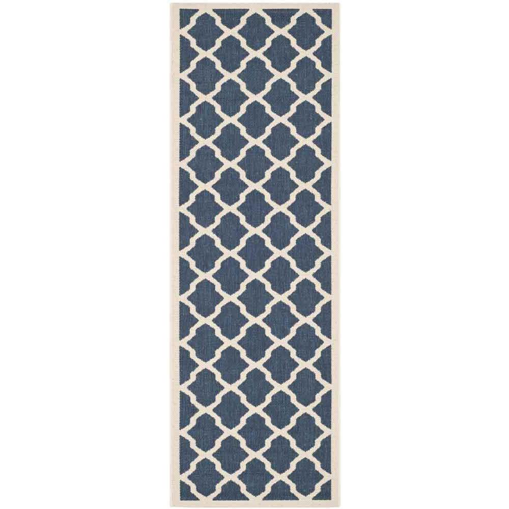 COURTYARD, NAVY / BEIGE, 2'-3" X 14', Area Rug, CY6903-268-214. Picture 1