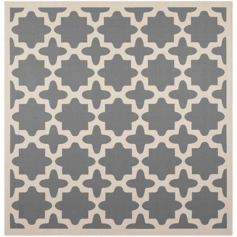 COURTYARD, ANTHRACITE / BEIGE, 6'-7" X 6'-7" Square, Area Rug, CY6913-246-7SQ. Picture 1
