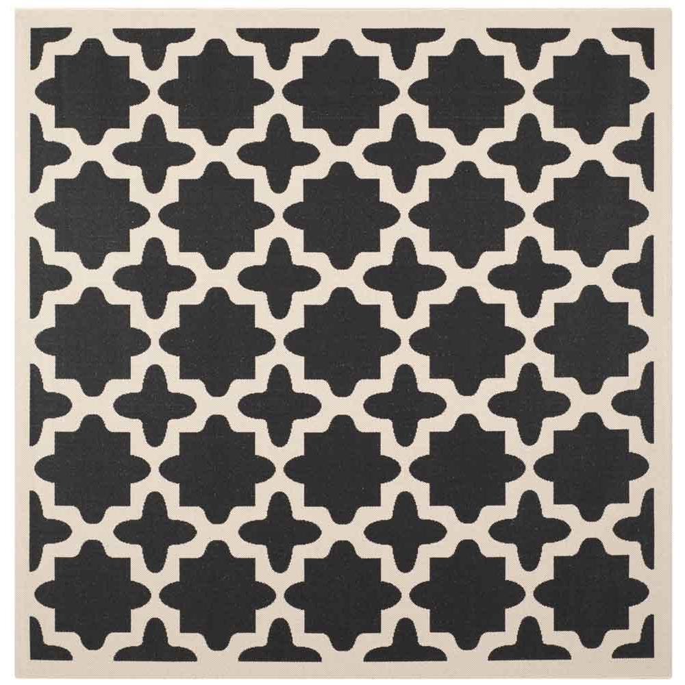 COURTYARD, BLACK / BEIGE, 7'-10" X 7'-10" Square, Area Rug, CY6913-266-8SQ. Picture 1