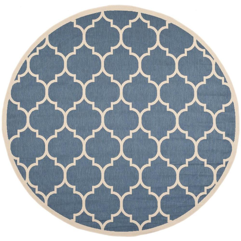 COURTYARD, BLUE / BEIGE, 7'-10" X 7'-10" Round, Area Rug, CY6914-243-8R. Picture 1