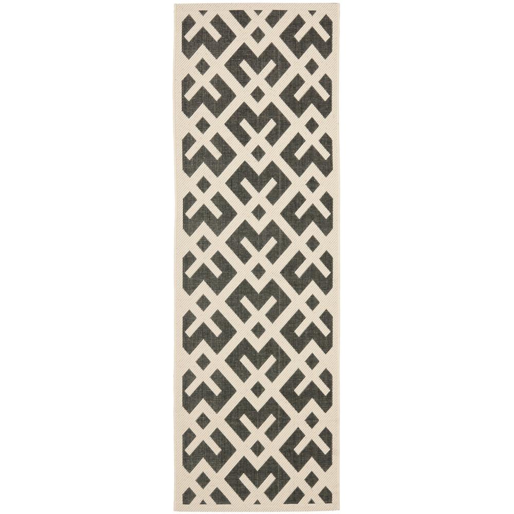 COURTYARD, BLACK / BEIGE, 2'-3" X 14', Area Rug, CY6915-216-214. Picture 1