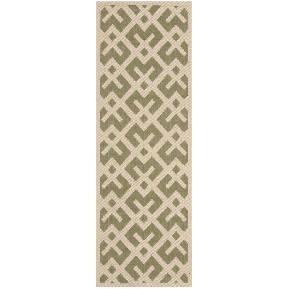 COURTYARD, GREEN / BONE, 2'-3" X 6'-7", Area Rug. Picture 1