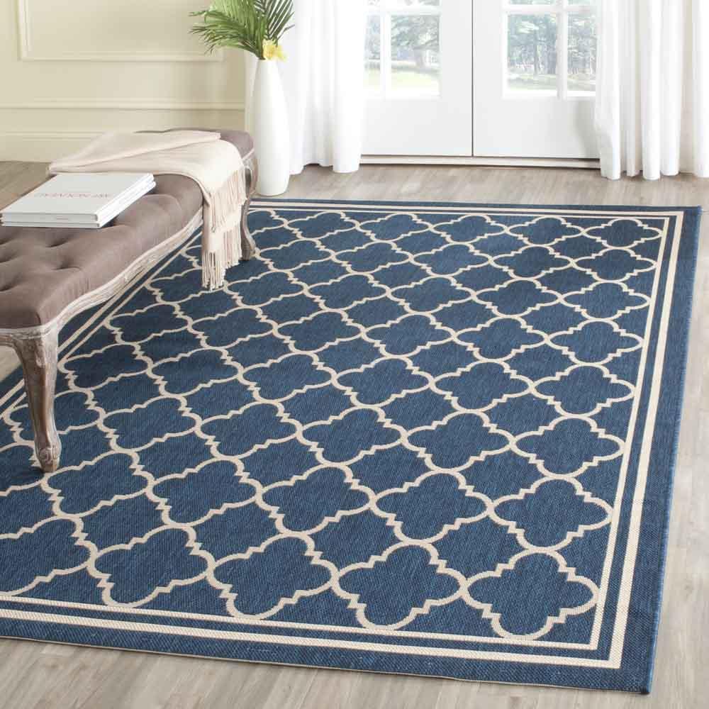 COURTYARD, NAVY / BEIGE, 8' X 11', Area Rug, CY6918-268-8. Picture 1