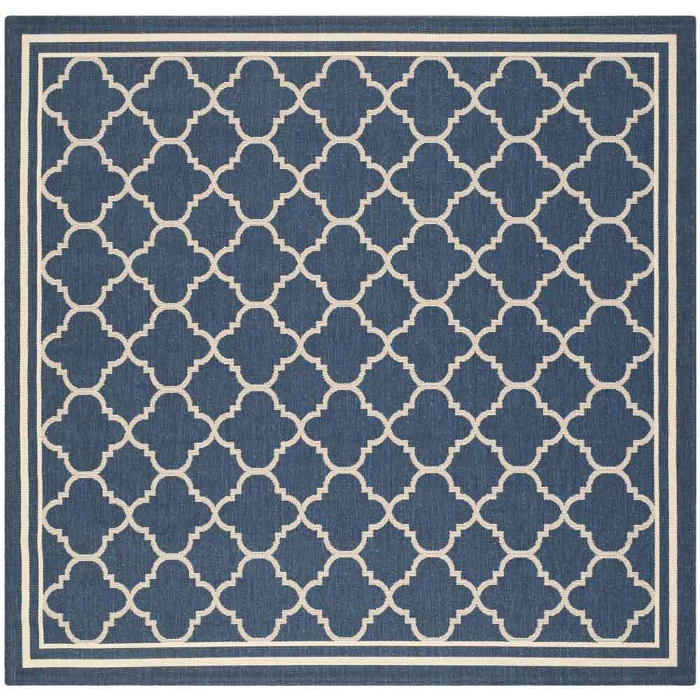 COURTYARD, NAVY / BEIGE, 6'-7" X 6'-7" Square, Area Rug, CY6918-268-7SQ. Picture 1