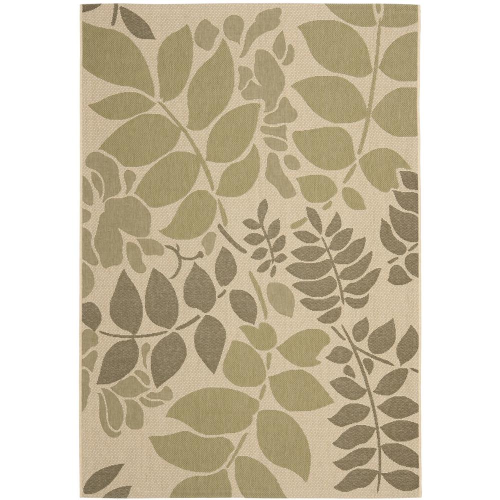 COURTYARD, CREAM / GREEN, 6'-7" X 9'-6", Area Rug, CY7015-14A7-6. Picture 1