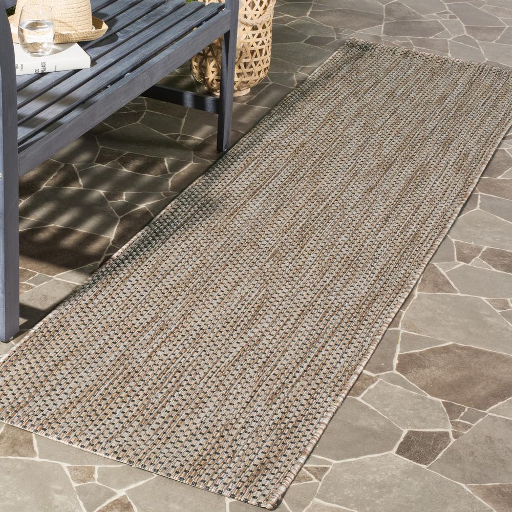 COURTYARD, NATURAL / BLACK, 2'-3" X 14', Area Rug, CY8521-37312-214. Picture 1