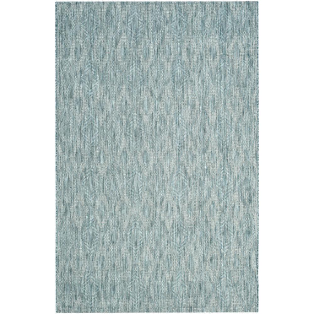 COURTYARD, AQUA / AQUA, 6'-7" X 9'-6", Area Rug, CY8522-37122-6. Picture 1