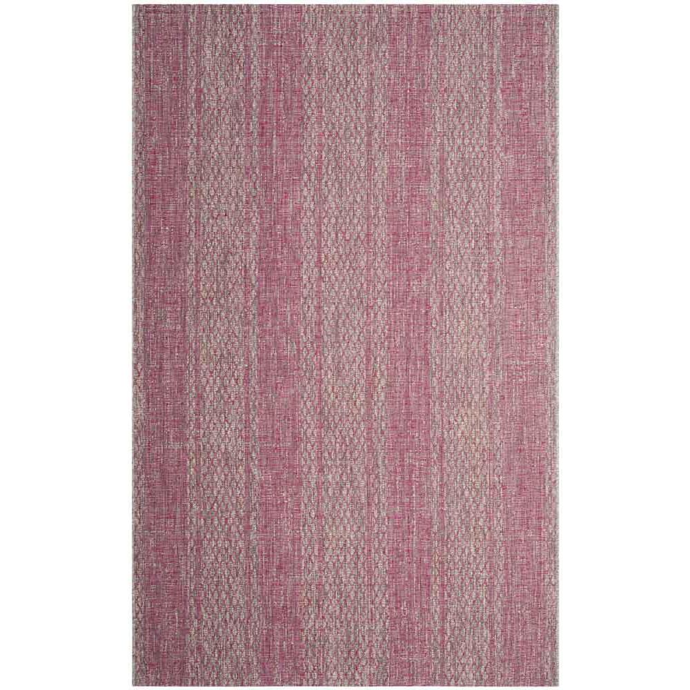 COURTYARD, LIGHT GREY / FUCHSIA, 6'-7" X 9'-6", Area Rug, CY8736-39712-6. Picture 1