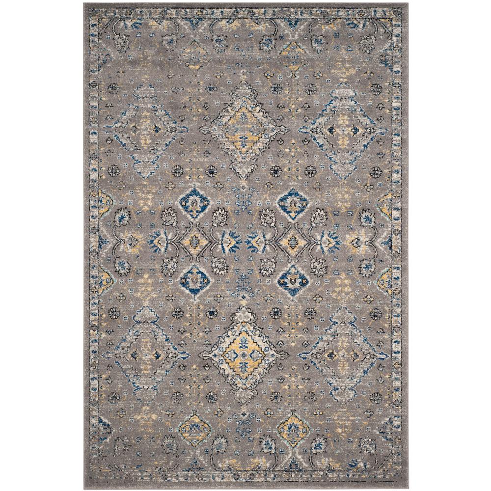 EVOKE, DARK GREY / YELLOW, 5'-1" X 7'-6", Area Rug. Picture 1