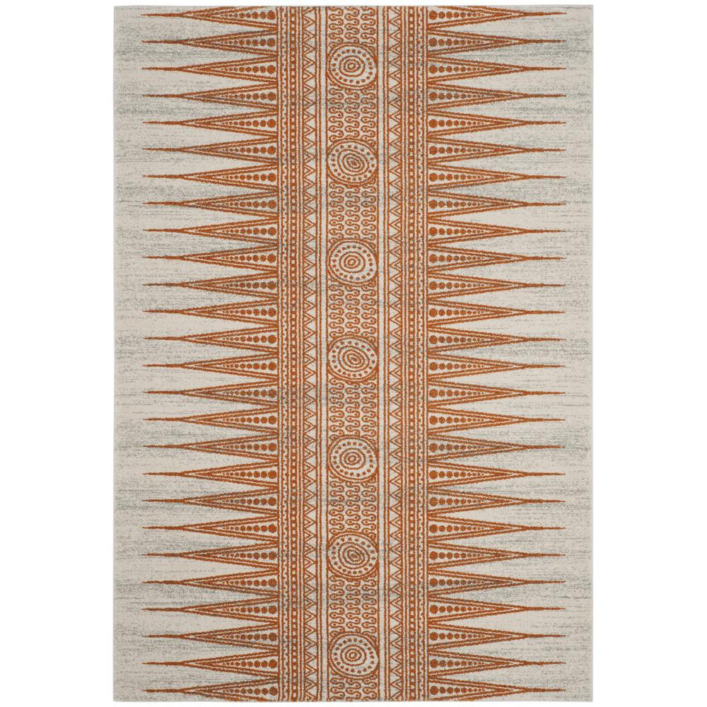 EVOKE, IVORY / ORANGE, 6'-7" X 9', Area Rug. Picture 1