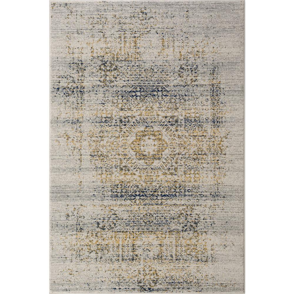EVOKE, IVORY / BLUE, 6'-7" X 9', Area Rug, EVK232C-6. Picture 1