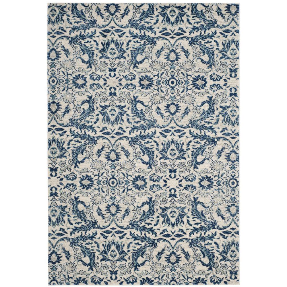 EVOKE, IVORY / BLUE, 5'-1" X 7'-6", Area Rug, EVK238C-5. Picture 1