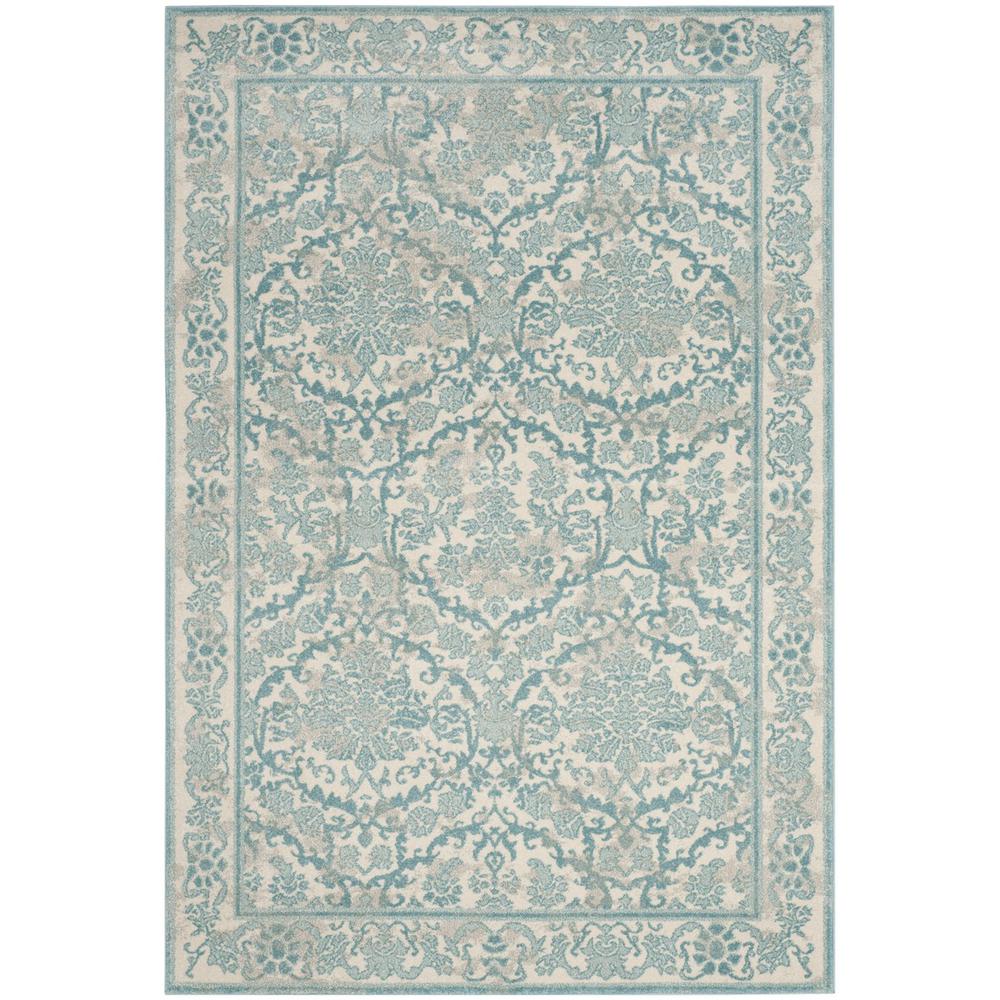 EVOKE, IVORY / LIGHT BLUE, 4' X 6', Area Rug, EVK242C-4. Picture 1