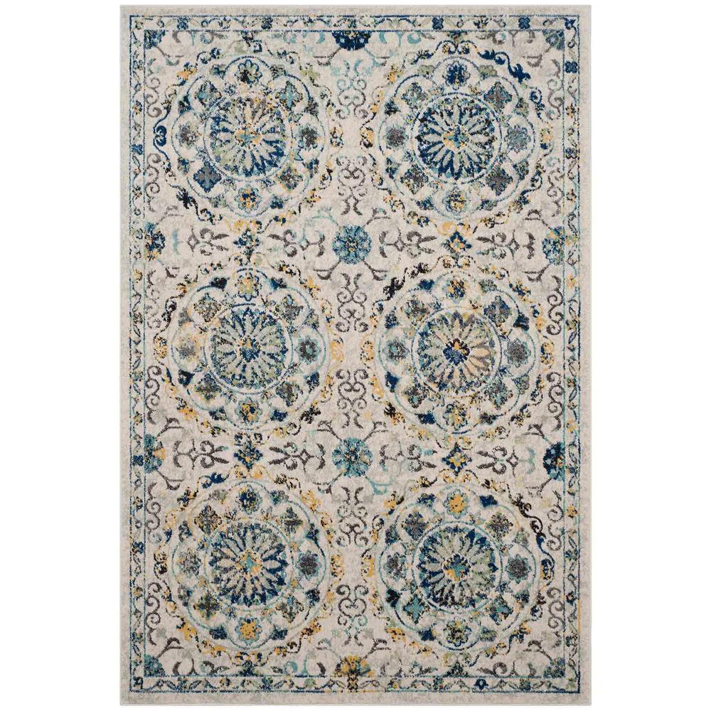 EVOKE, IVORY / BLUE, 5'-1" X 7'-6", Area Rug, EVK252C-5. Picture 1
