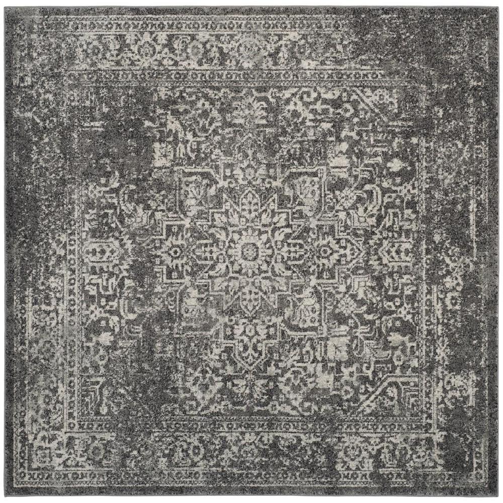 EVOKE, GREY / IVORY, 6'-7" X 6'-7" Square, Area Rug, EVK256D-7SQ. Picture 1