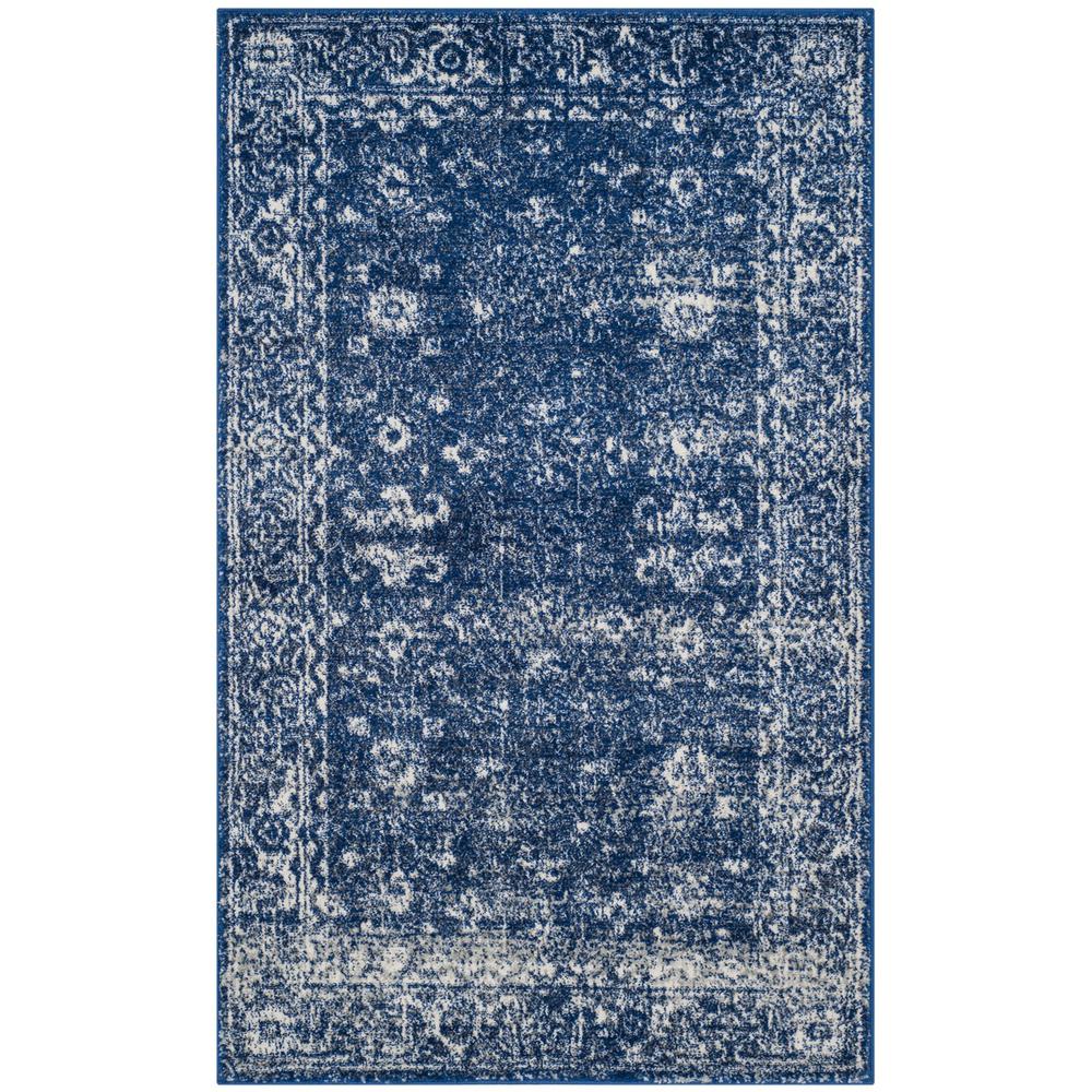 EVOKE, NAVY / IVORY, 3' X 5', Area Rug, EVK270A-3. Picture 1