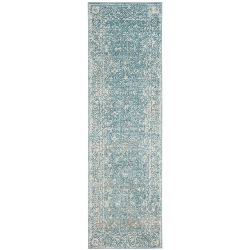 EVOKE, LIGHT BLUE / IVORY, 2'-2" X 9', Area Rug, EVK270D-29. Picture 1