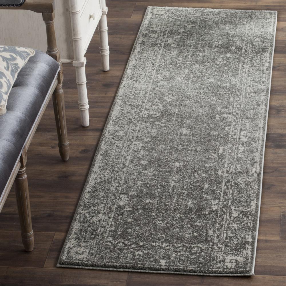 EVOKE, GREY / IVORY, 2'-2" X 15', Area Rug, EVK270S-215. Picture 1