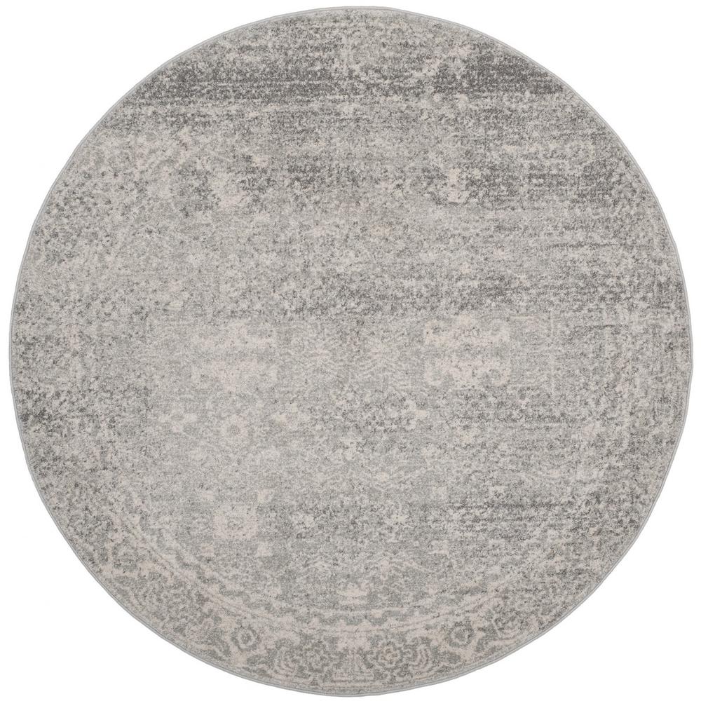 EVOKE, SILVER / IVORY, 6'-7" X 6'-7" Round, Area Rug, EVK270Z-7R. Picture 1