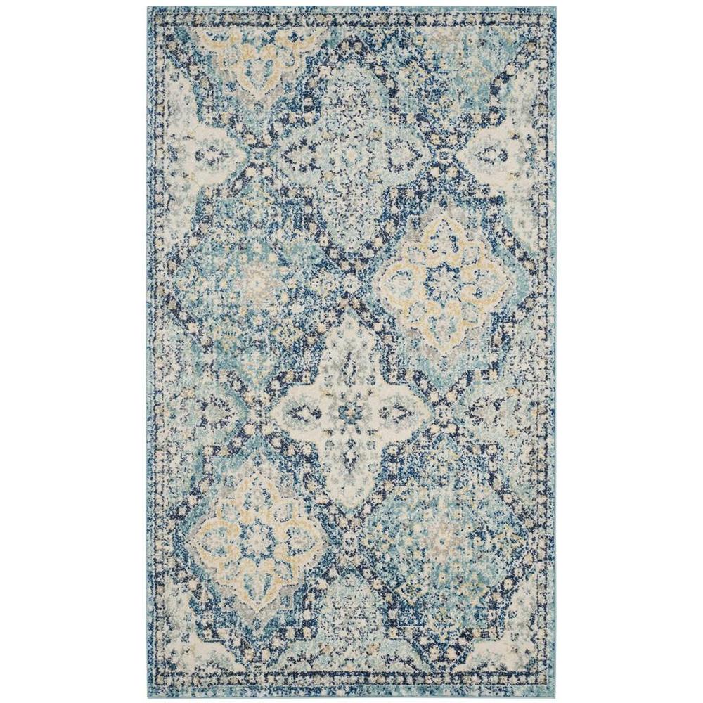 EVOKE, LIGHT BLUE / IVORY, 3' X 5', Area Rug, EVK274C-3. Picture 1