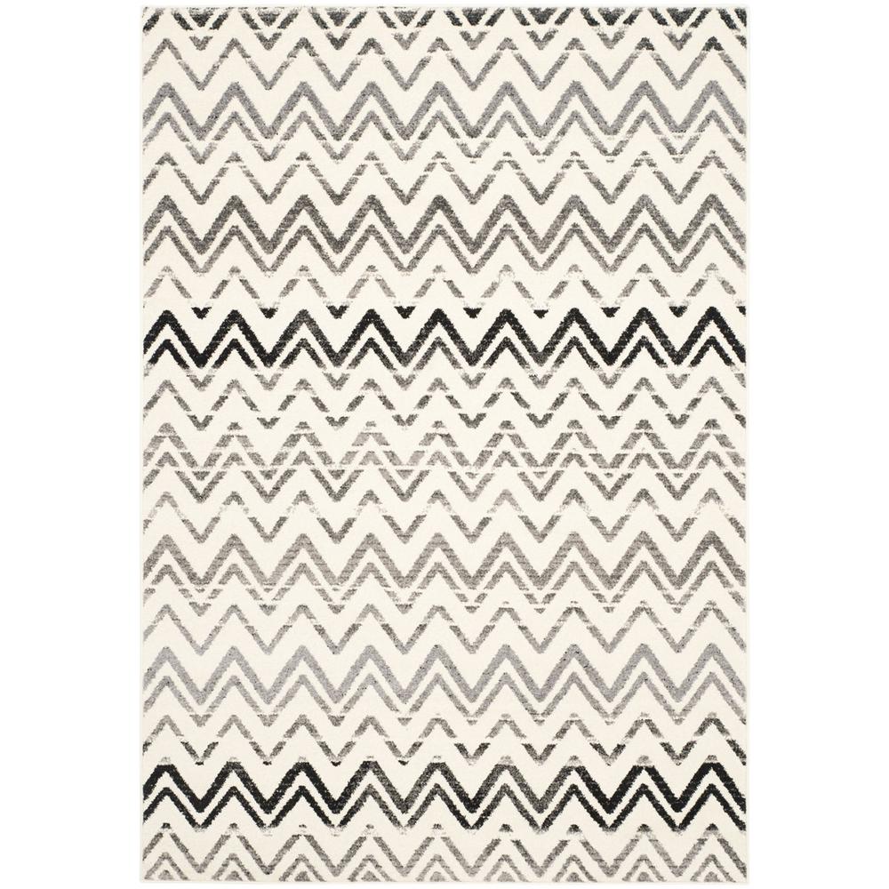 EVOKE, CREAM / DARK GREY, 5'-1" X 7'-6", Area Rug, EVK498C-5. Picture 1