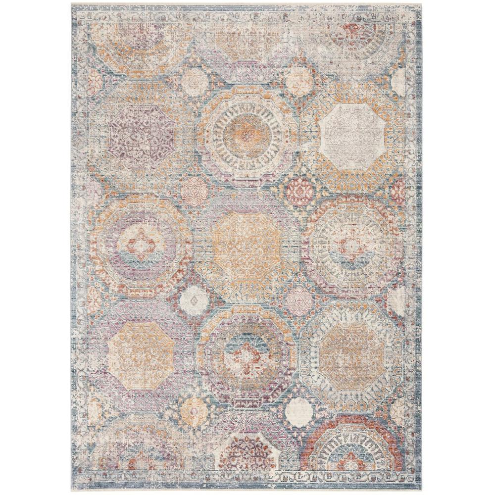 ILLUSION, BLUE / BEIGE, 5' X 8', Area Rug. Picture 1