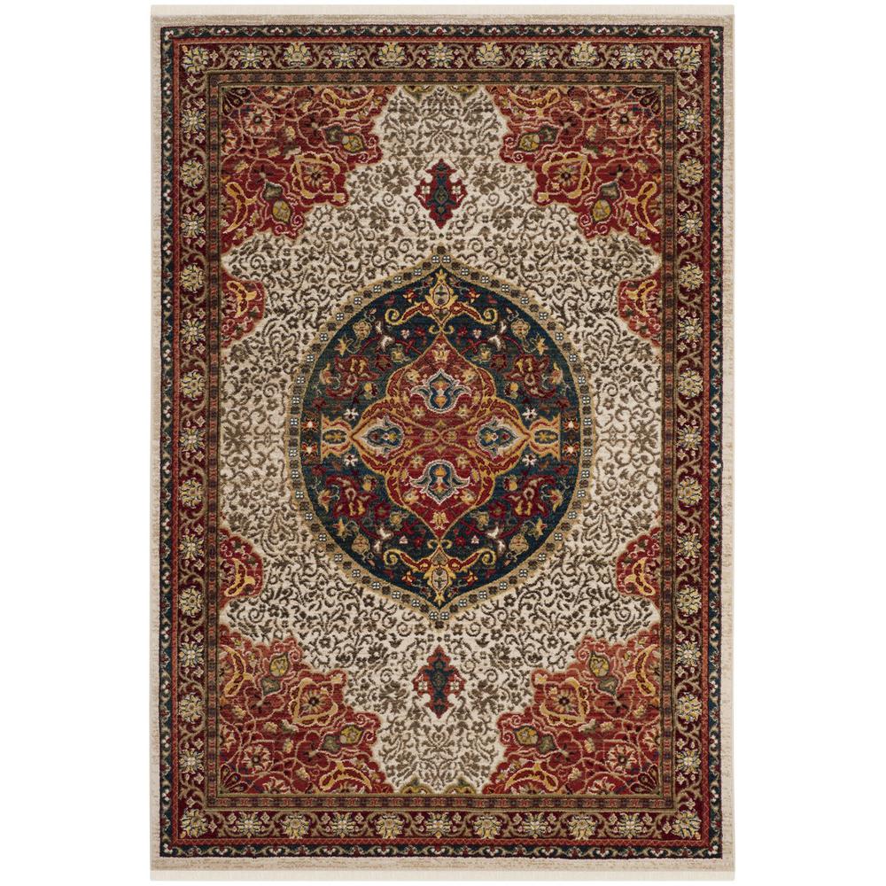 KASHAN, IVORY / RED, 5'-1" X 7'-5", Area Rug, KSN302D-5. Picture 1