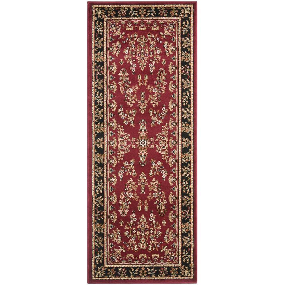 LYNDHURST, RED / BLACK, 2'-3" X 22', Area Rug, LNH331B-222. Picture 1