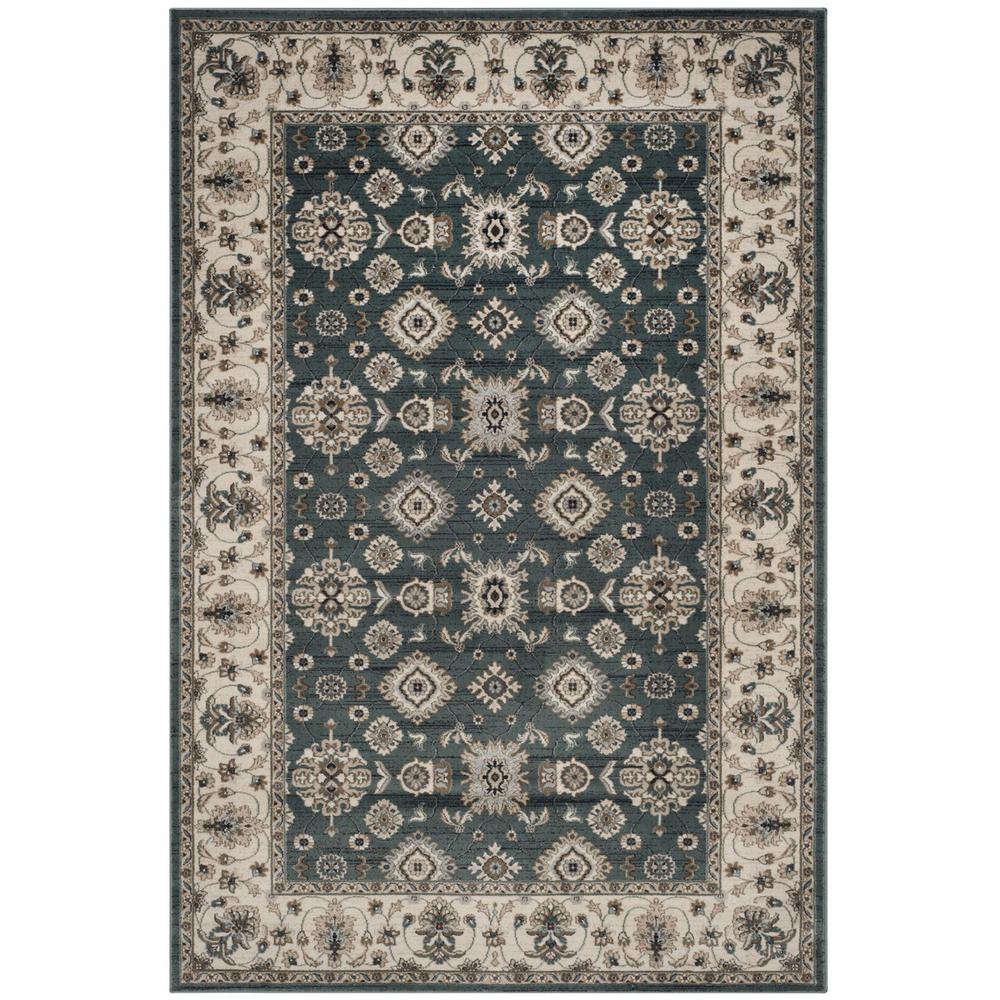 LYNDHURST, TEAL / CREAM, 6' X 9', Area Rug. Picture 1