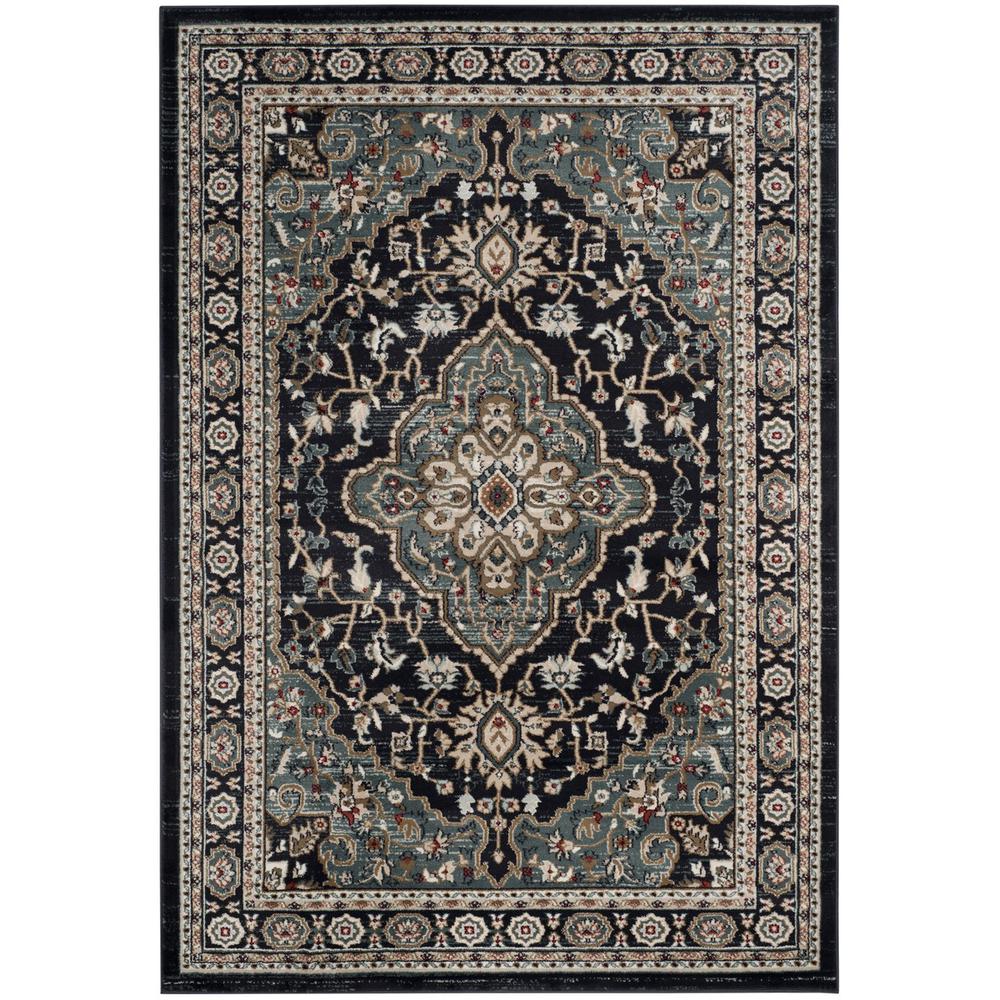 LYNDHURST, ANTHRACITE / TEAL, 6' X 9', Area Rug. Picture 1