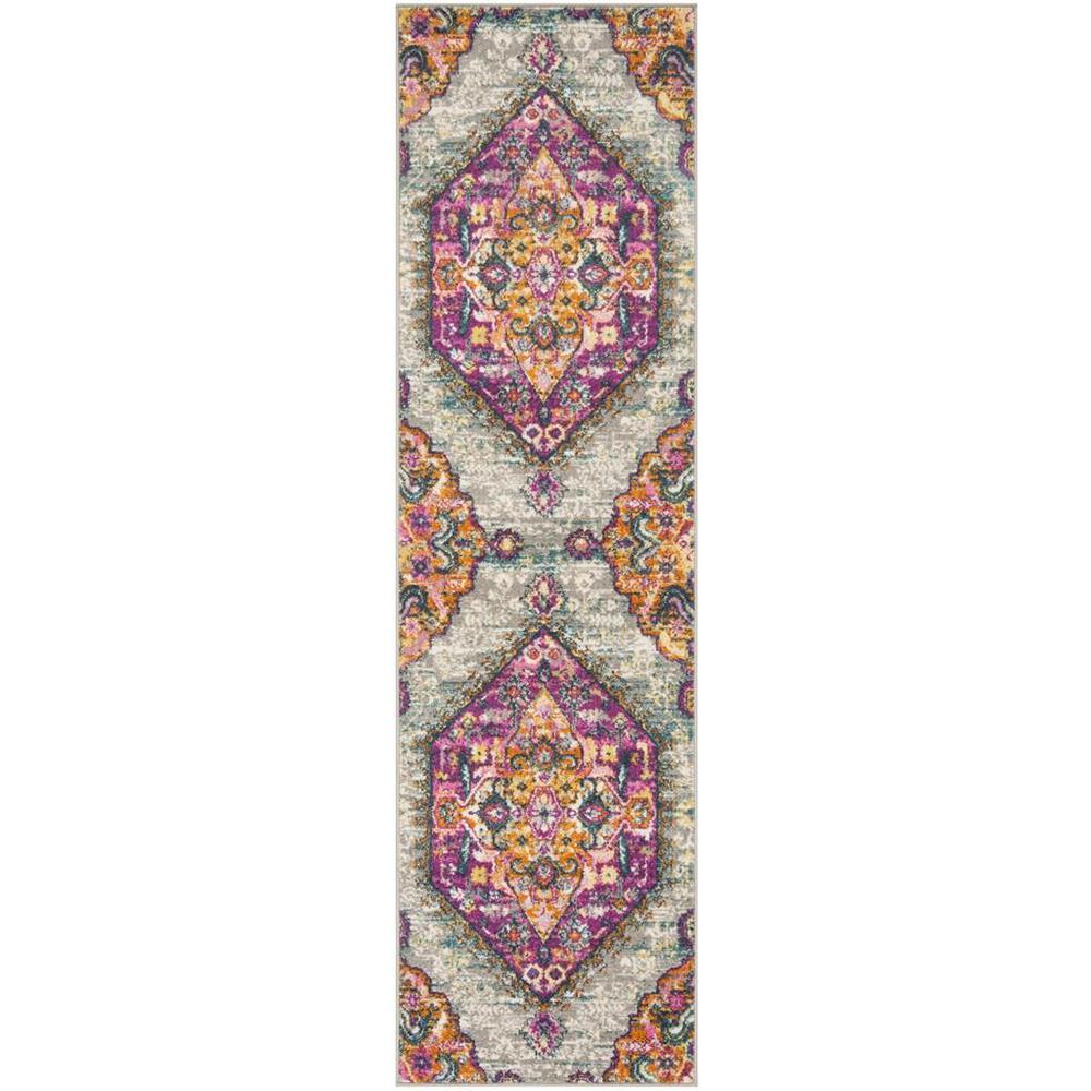 MADISON, LIGHT GREY / FUCHSIA, 2'-3" X 6', Area Rug, MAD119G-26. Picture 1