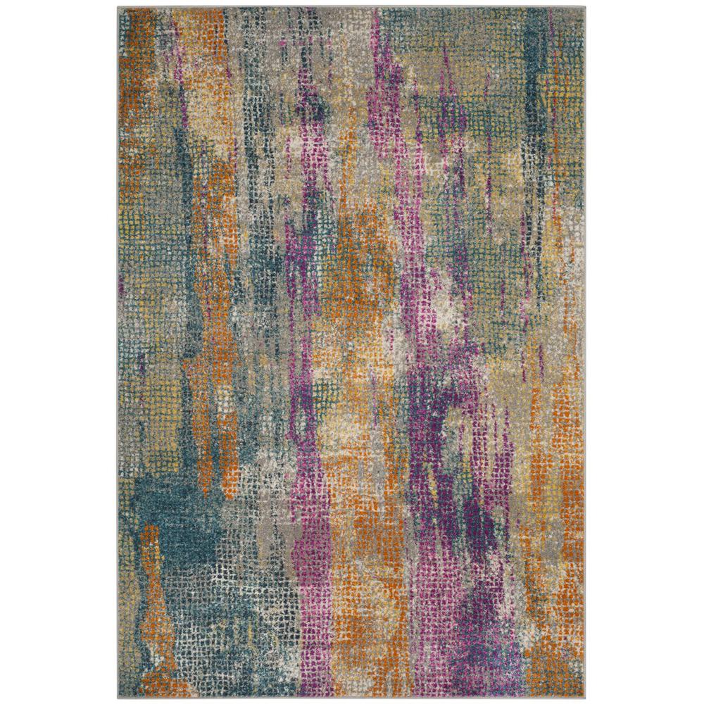 MADISON, BLUE / FUCHSIA, 6' X 9', Area Rug, MAD123C-6. Picture 1