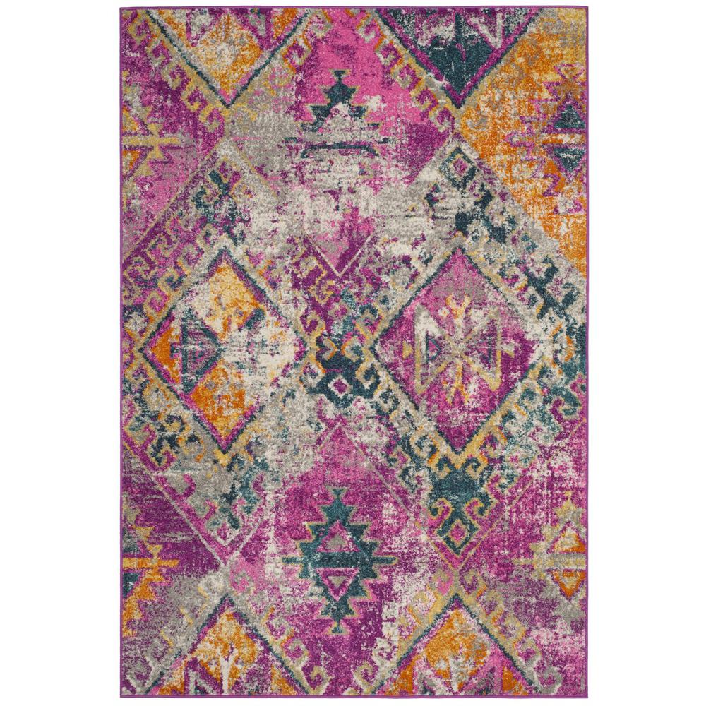 MADISON, FUCHSIA / BLUE, 6' X 9', Area Rug, MAD125F-6. Picture 1