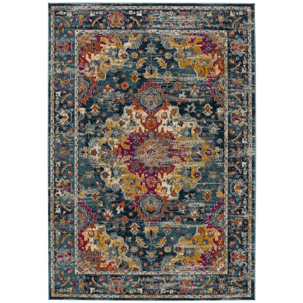 MADISON, TEAL / FUCHSIA, 4' X 6', Area Rug. Picture 1