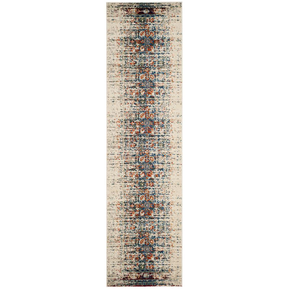 MONACO, IVORY / BLUE, 2'-2" X 14', Area Rug. Picture 1