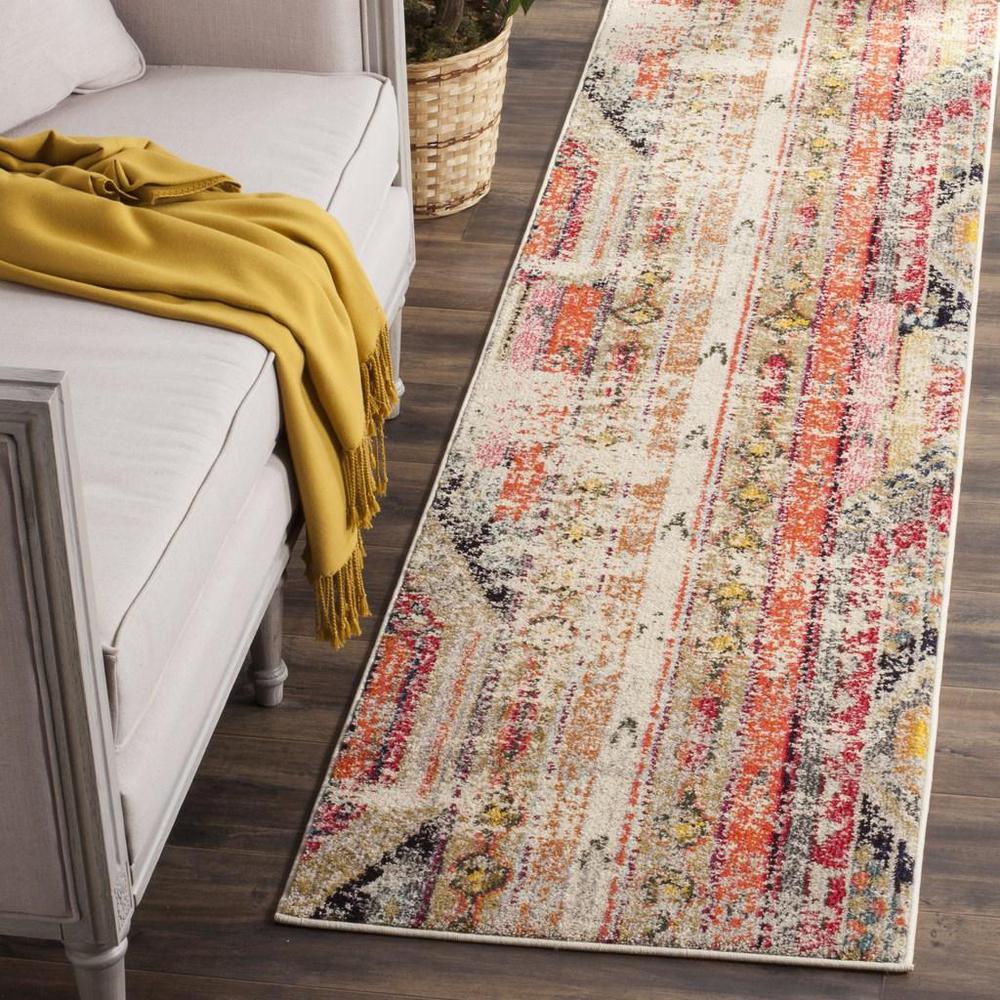 MONACO, LIGHT GREY / MULTI, 2'-2" X 14', Area Rug. Picture 1